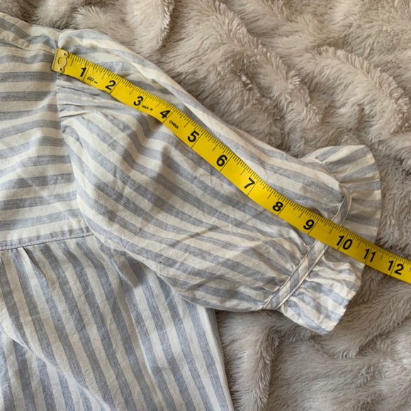 MADEWELL Ruffle-Neck Keyhole Top in Stripe - Picture 8 of 12